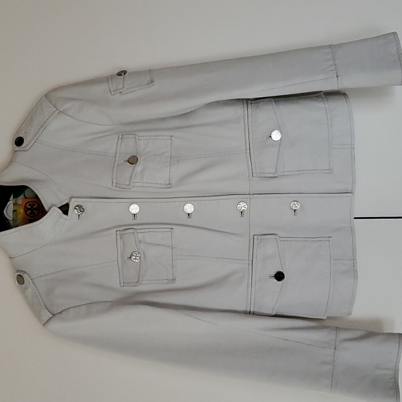 Tory Burch Winter White Sergeant Pepper Military Style Leather Jacket - Picture 2 of 16